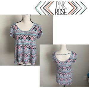 Pink Rose top with peek-a-boo back
